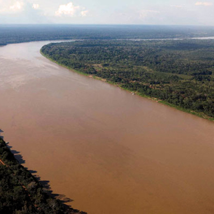 Aerial image of a river in Rondônia